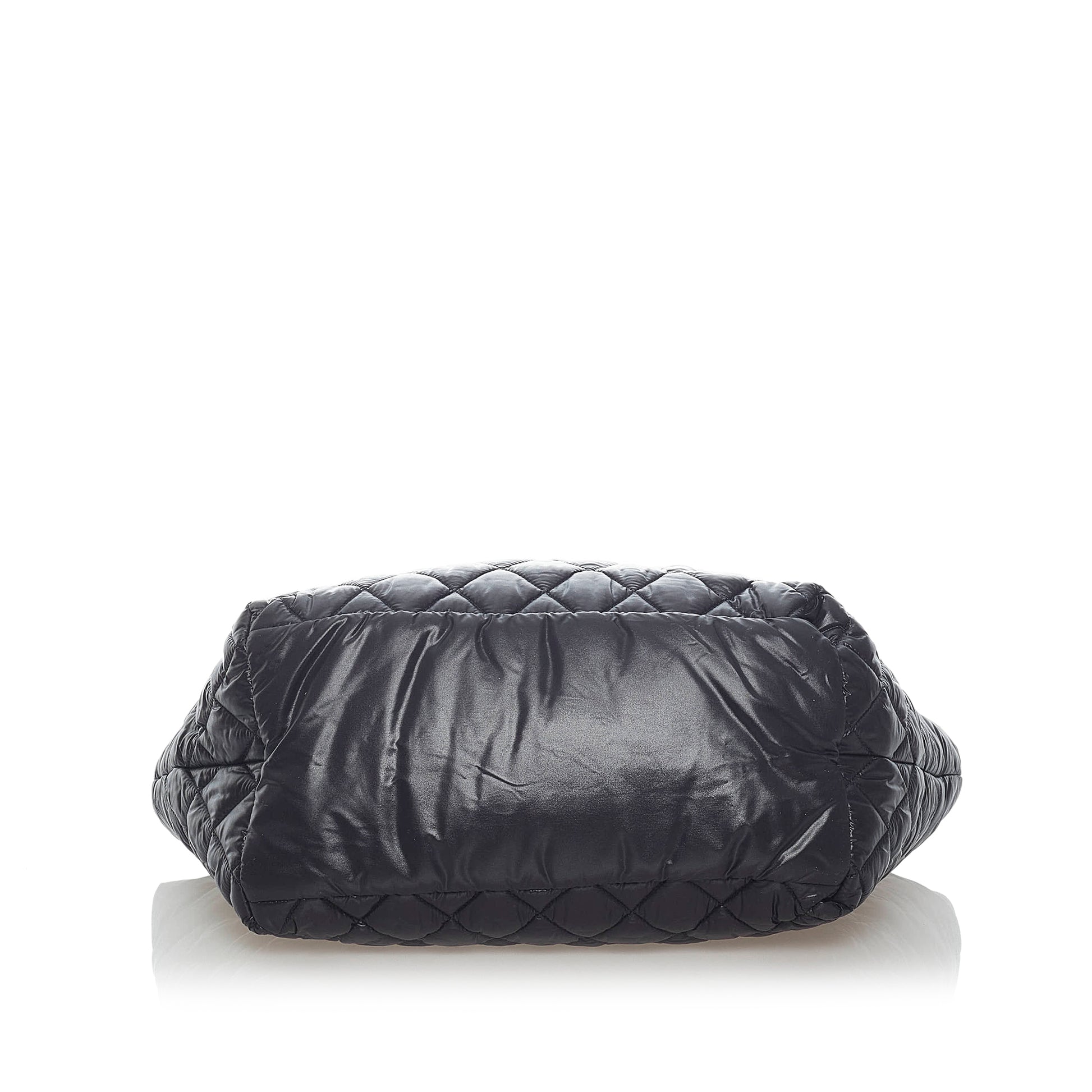 Chanel Coco Cocoon Quilted Nylon Trolley Rolling Bag Black