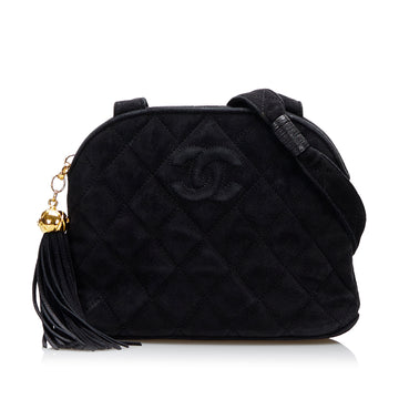 Chanel CC Quilted Suede Crossbody Crossbody Bag