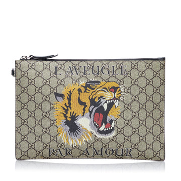 Gucci L Aveugle Par Amour GG Supreme Clutch Clutch Bag