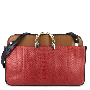 CHLOE Lucy Python and Calfskin Leather Bag