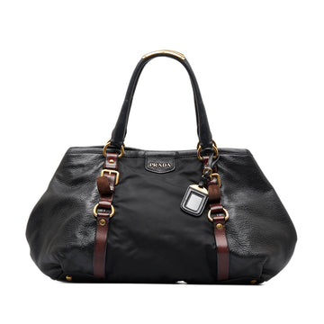 PRADA Leather and Nylon Tote Tote Bag