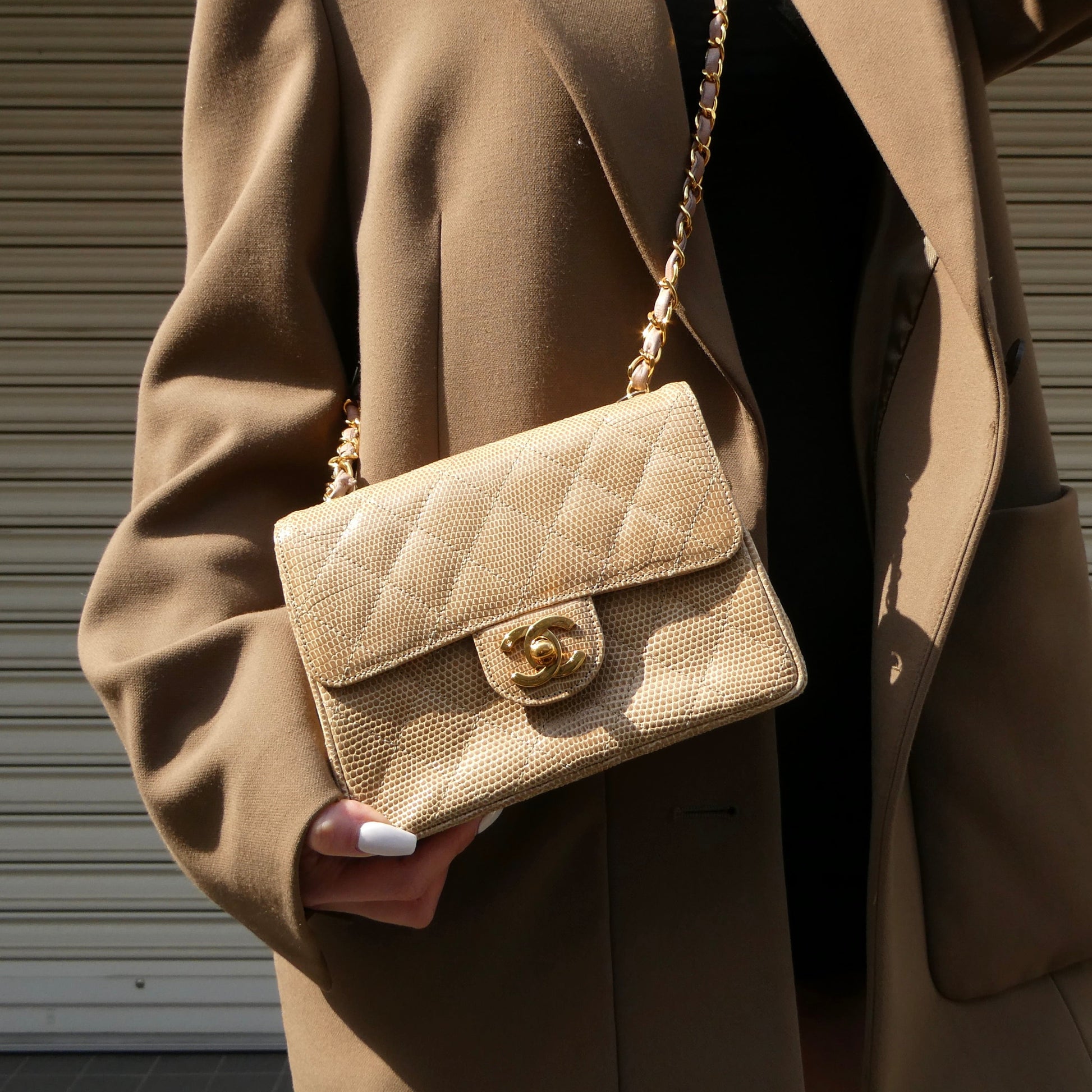 CHANEL, Bags, Chanel Lizard Classic Mini Flap Bag