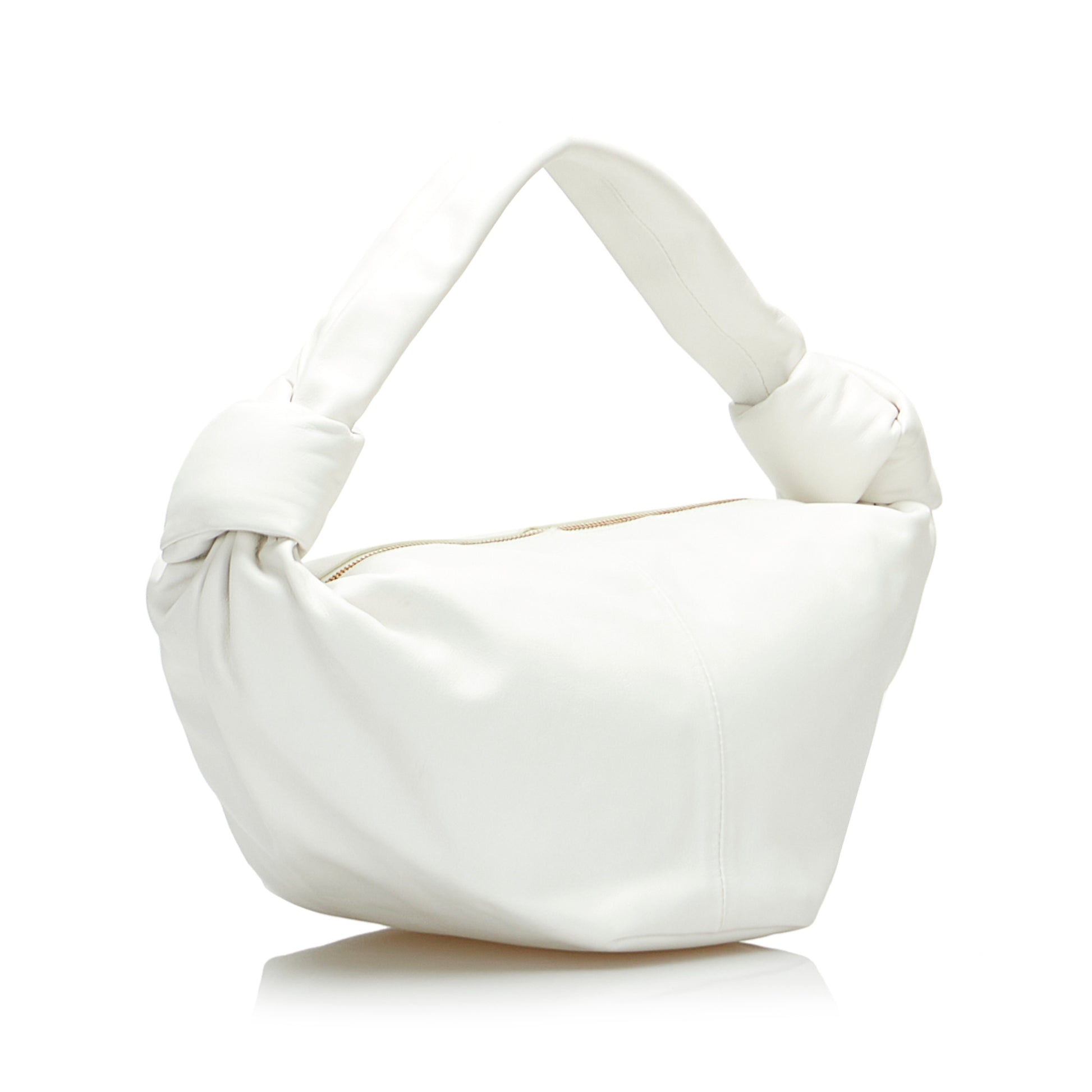 Double knot leather handbag Bottega Veneta White in Leather - 24837302