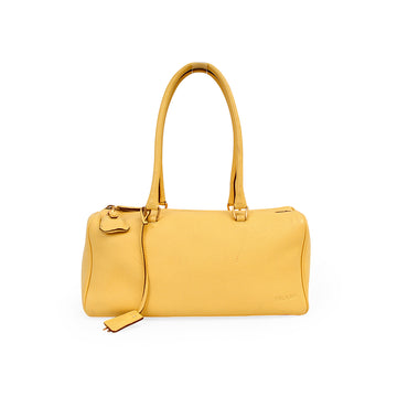 PRADA Daino Box Shoulder Bag Yellow