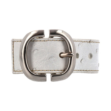 PRADA Ostrich Leather Bracelet White