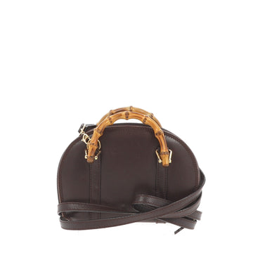GUCCI Bamboo Handbag in Brown Leather
