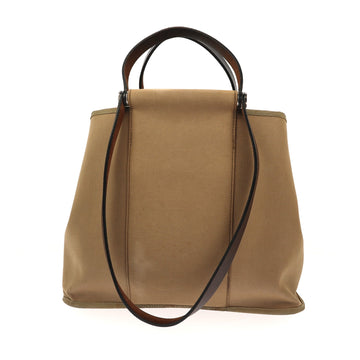 HERMES Cabag Handbag in Brown Fabric