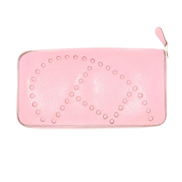 HERMES Evelyne Wallet in Pink Leather