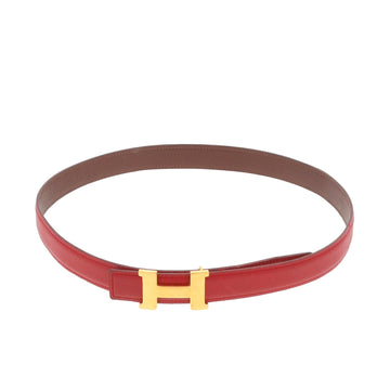 HERMES Constance Belt in Red Leather