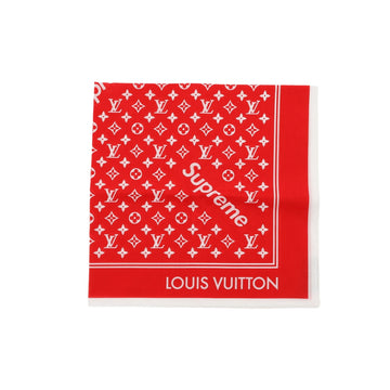 LOUIS VUITTON X SUPREME X Supreme Foulard in Red Cotton