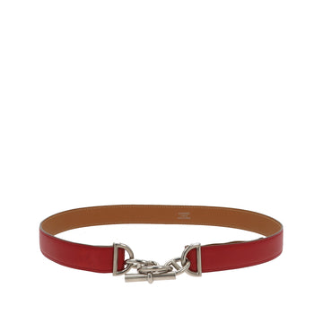 HERMES Chaine D'Ancre Belt in Red Leather