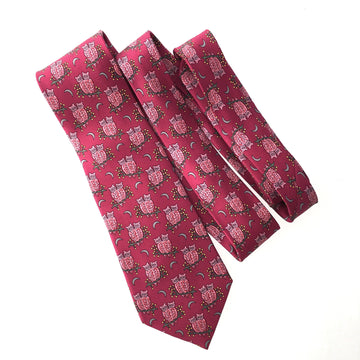 HERMES Tie in Pink Silk