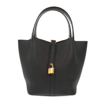 HERMES Picotin Handbag in Black Leather