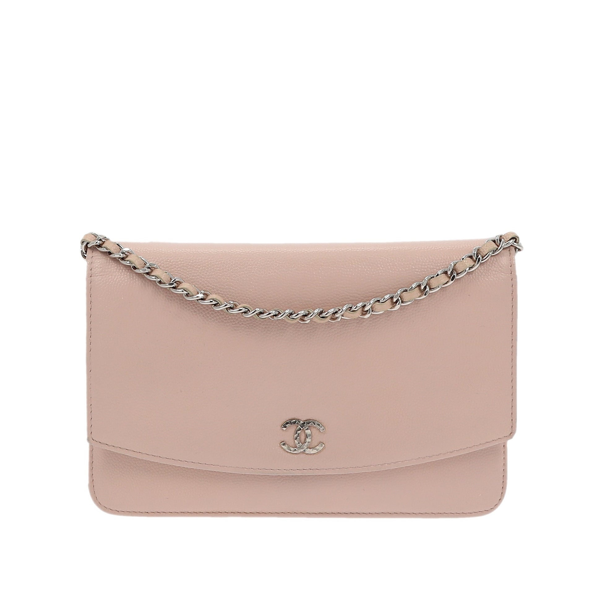 CHANEL WOC Wallet on Chain Pochette in Pink Leather