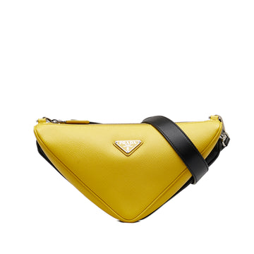 PRADA Saffiano Double Triangle Crossbody Bag