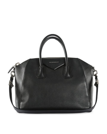 GIVENCHY Black Leather Large Antigona Handle Bag