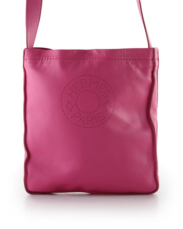 HERMES Neon Fuchsia Clou De Selle Soft Leather Crossbody Bag