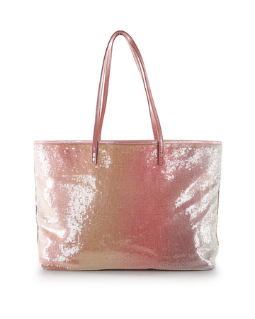Fend Pink Sequin Shopper Bag