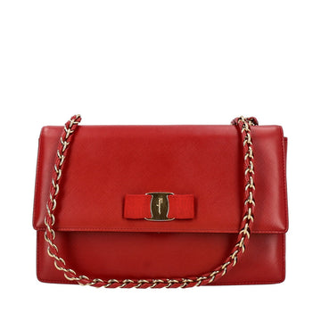 SALVATORE FERRAGAMO Ginny Leather Crossbody Bag Red