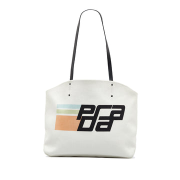 PRADA Canapa Racing Logo Shopping Tote Tote Bag