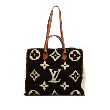 LOUIS VUITTON Monogram Giant Shearling Teddy Onthego GM Tote Bag