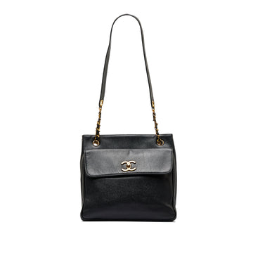 CHANEL CC Caviar Leather Shoulder Bag