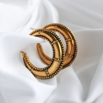 YVES SAINT LAURENT Vintage Gold Plated Hoop Earrings, 1990s