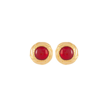 VINTAGE 1980s  Faux Ruby Earrings
