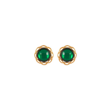VINTAGE 1980s  Faux Emerald Earrings