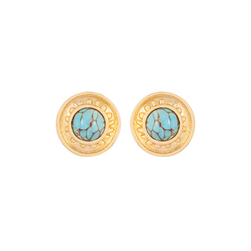 VINTAGE 1980s  Faux Turquoise Clip-On Earrings