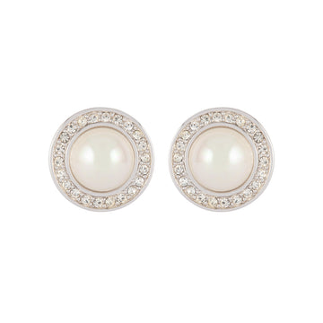 CHRISTIAN DIOR 1970s  Christian Dior Faux Pearl Clip-On Earrings