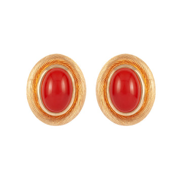 CHRISTIAN DIOR 1980s  Christian Dior Faux Coral Clip-On Earrings