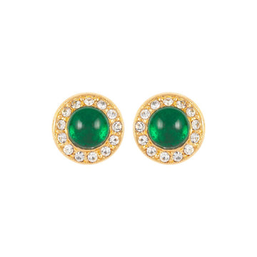 VINTAGE 1980s  Emerald Green Clip-On Earrings