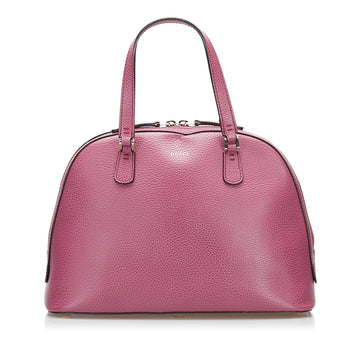 Gucci Lady Dollar Dome Satchel Leather