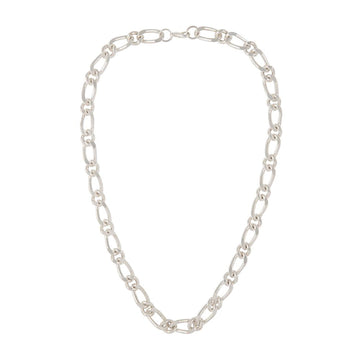 VINTAGE 1990s  Silver Plated Figaro Chain Necklace