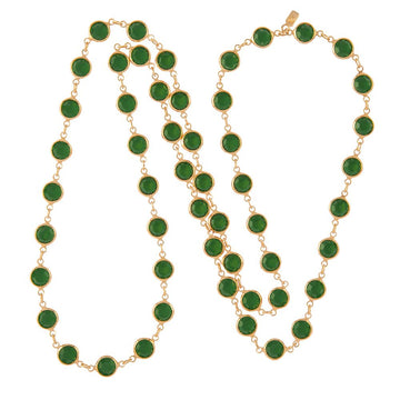 SWAROVSKI 1990s  Swarovski Emerald Green Crystal Necklace