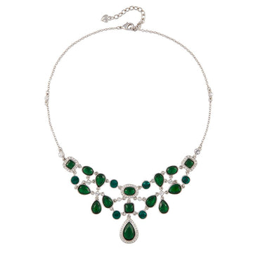 VINTAGE 1990s  Edwardian Revival Emerald Green Necklace