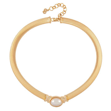 CHRISTIAN DIOR 1980s  Christian Dior Faux Pearl Collar Necklace