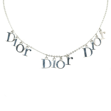 DIOR Logo Spellout Charms Necklace Costume Necklace