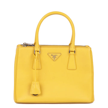 Prada Yellow Saffiano Leather Galleria Tote Shoulder Bag