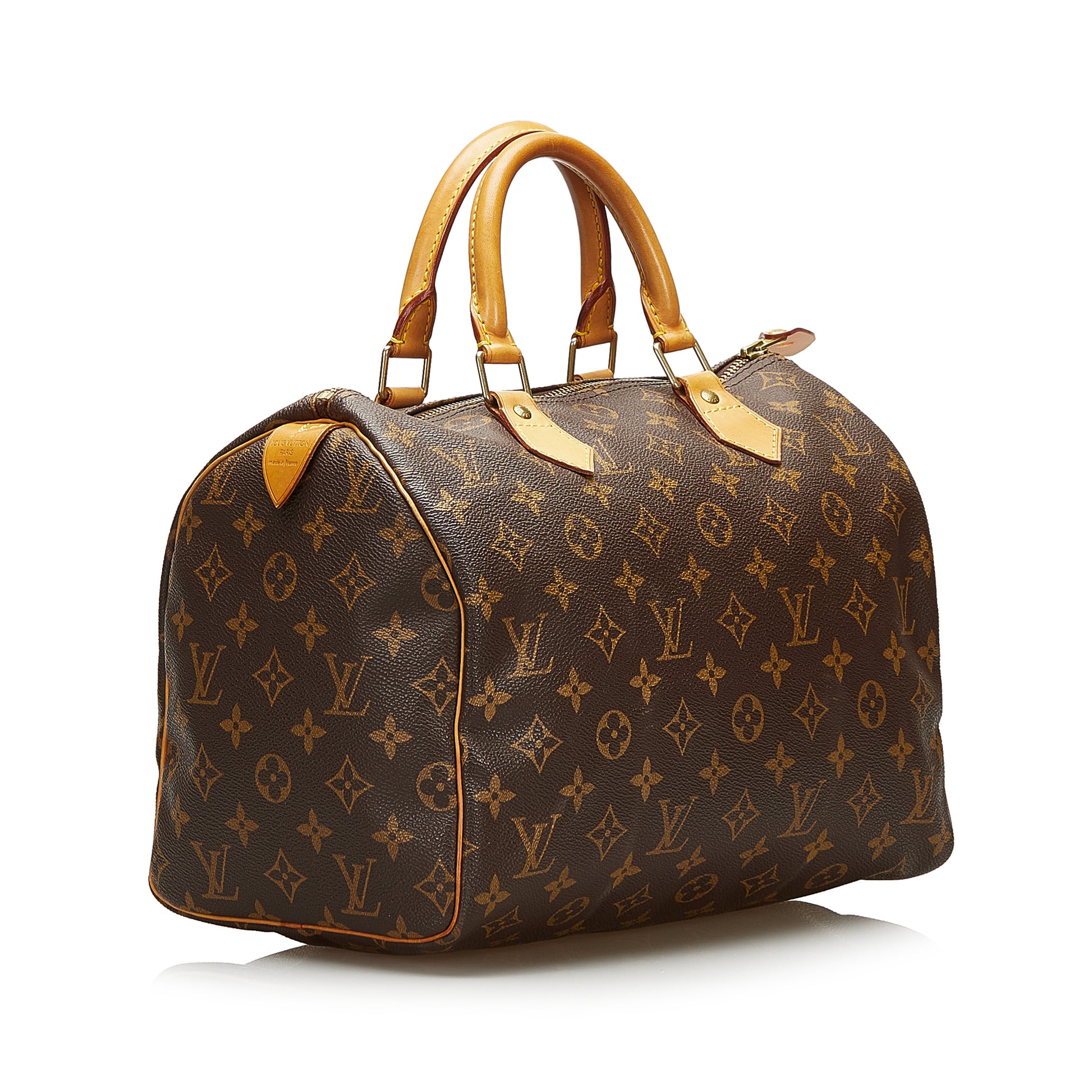 Beautiful Louis Vuitton Speedy bag 30 Dark brown Leather Cloth ref.154335 -  Joli Closet