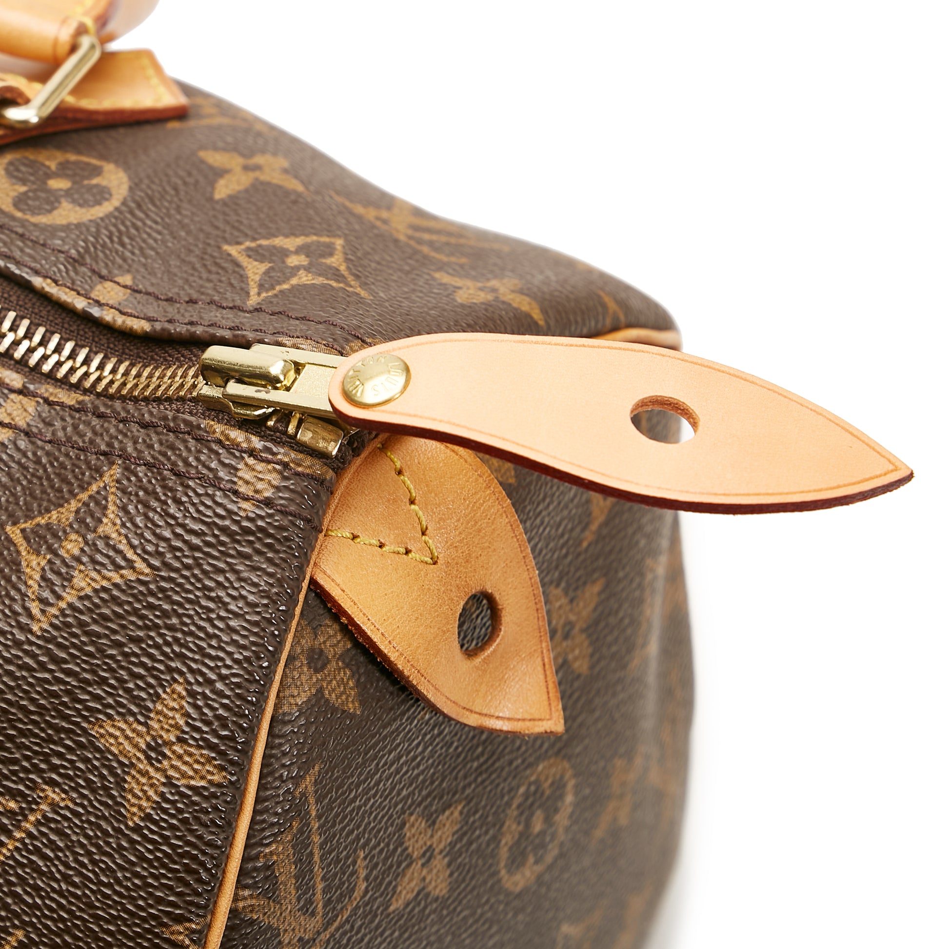 LOUIS VUITTON Monogram Speedy Round Bouclettes Leather Rose Hand Bag Boston  Bag