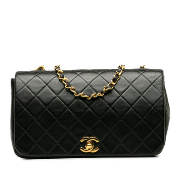 CHANEL CC Quilted Lambskin Full Flap Crossbody Bag