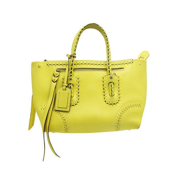 ALEXANDER MCQUEEN Bright Yellow Grain Leather Handbag