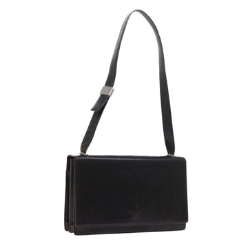 PRADA Shoulder Bag Leather Black Auth ac2284