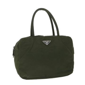 PRADA Hand Bag Nylon Green Auth ac2288