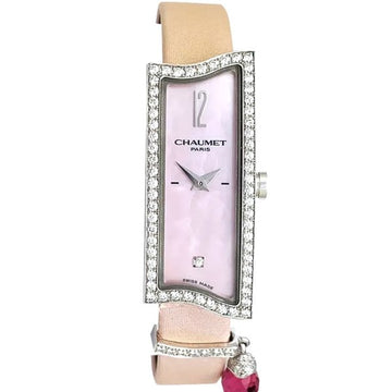 CHAUMET Frisson gold watch, diamonds, mother of pearl and tourmaline.