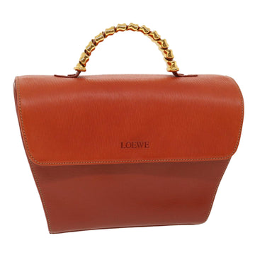 LOEWE Twist Hand Bag Leather Red Auth am3594