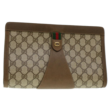 GUCCI GG Canvas Web Sherry Line Clutch Bag Beige Red Green 8901033 Auth am4321