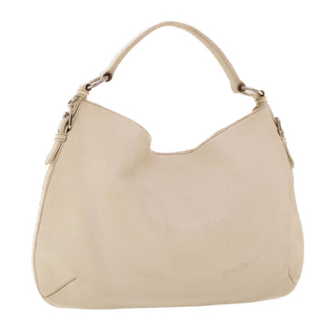 PRADA Shoulder Bag Leather White Auth am4394